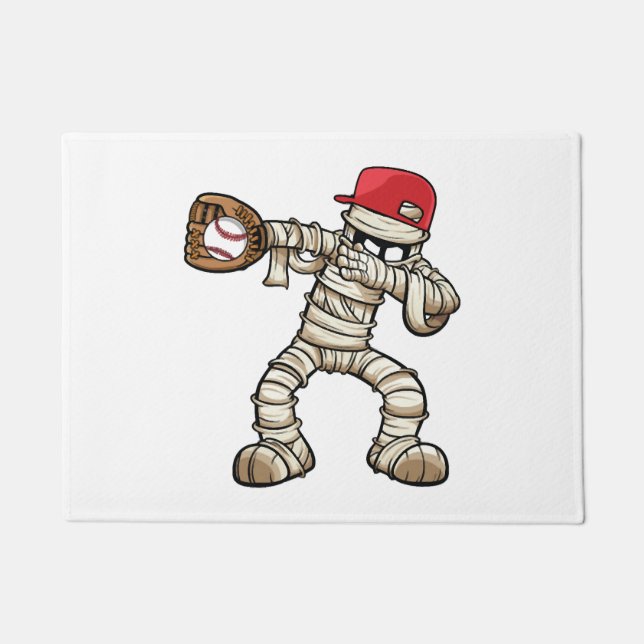 Felpudo Diseño de Halloween para los amantes del béisbol (Anverso)