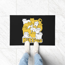Felpudo Diseño de Kitties Chubby - Arte gato adorable