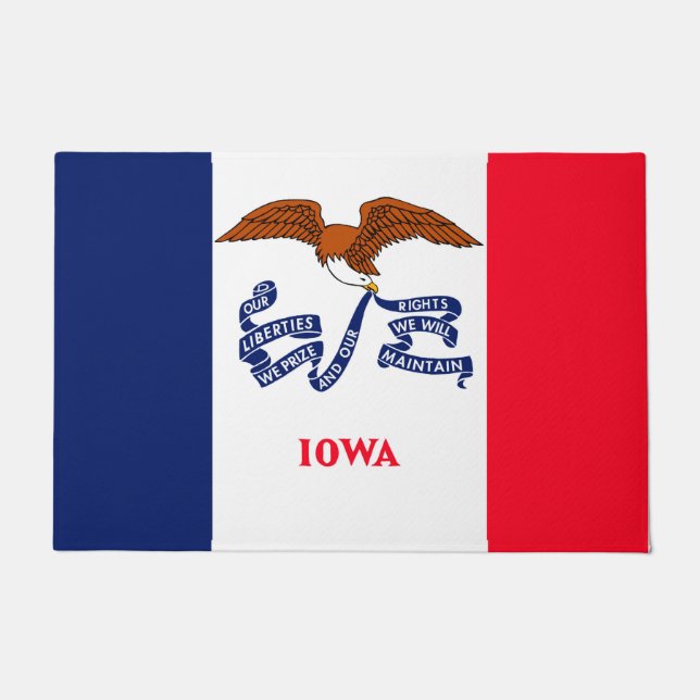 Felpudo Diseño de la bandera del estado de Iowa (Anverso)
