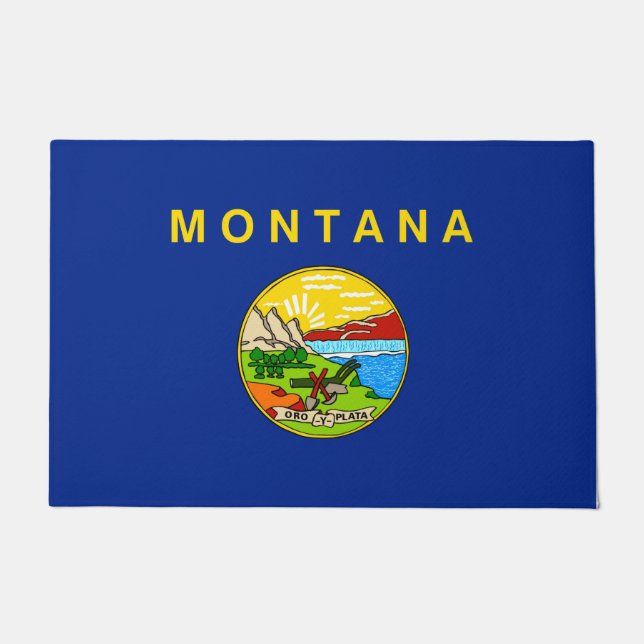 Felpudo Diseño de la bandera del estado de Montana (Anverso)