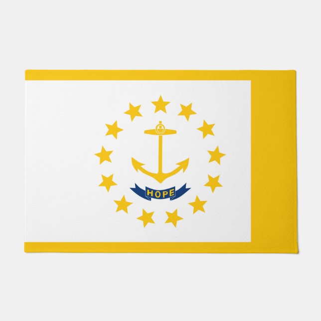 Felpudo Diseño de la bandera del estado de Rhode Island (Anverso)