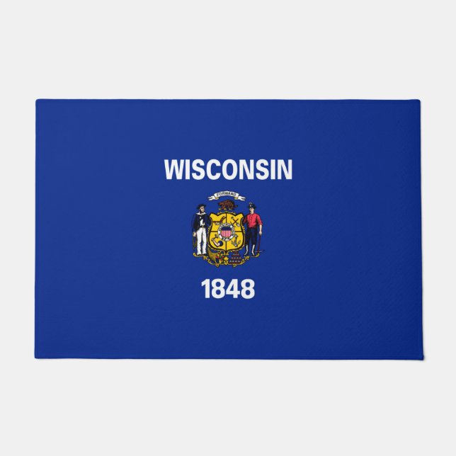 Felpudo Diseño de la bandera del estado de Wisconsin (Anverso)