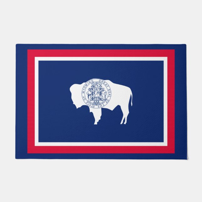 Felpudo Diseño de la bandera del estado de Wyoming (Anverso)