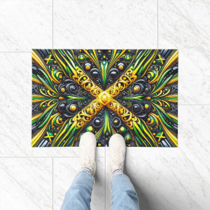 Felpudo Diseño de la estera de puertas con colores jamaiqu