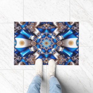 Felpudo Diseño de la manta de puertas con colores argentin