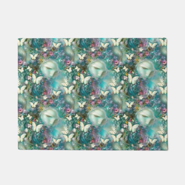 Felpudo Diseño de la serie de mariposa mística 3 (Anverso)