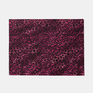 Felpudo Diseño de la serie Leopardo Burgundy y Gold 9