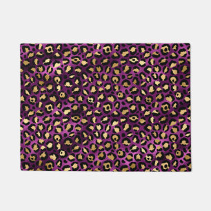 Felpudo Diseño de la serie Leopardo púrpura y dorado 1