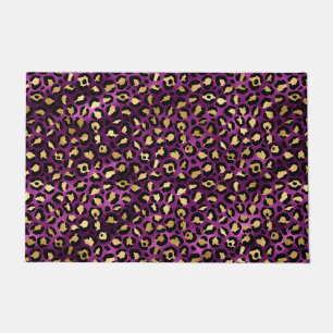 Felpudo Diseño de la serie Leopardo púrpura y dorado 1
