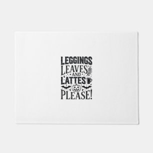 Felpudo Diseño de Leggings Hojas Lattes Halloween Otoño Ca