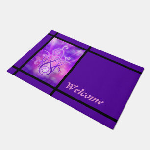 Felpudo Diseño de llama violeta espiritual + tus ideas