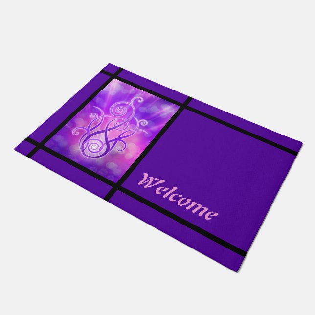 Felpudo Diseño de llama violeta espiritual + tus ideas (Angular)