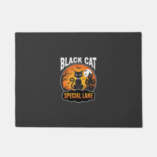 Felpudo Diseño de Luna Casa Embrujada Gato Negro Halloween