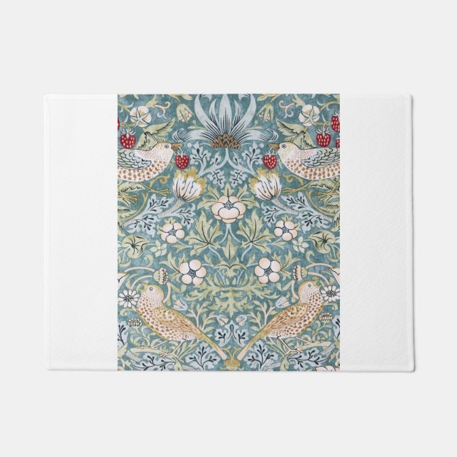 Felpudo Diseño de luz de fresa de William Morris (Anverso)