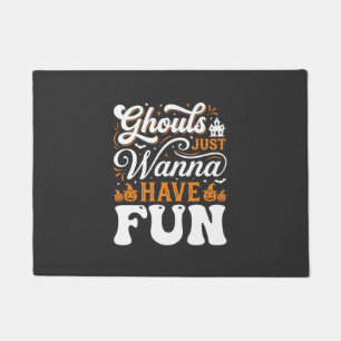 Felpudo Diseño de monstruos de Halloween que solo quieren 