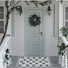 Felpudo Diseño de mosaico hexagonal menta azul bebé