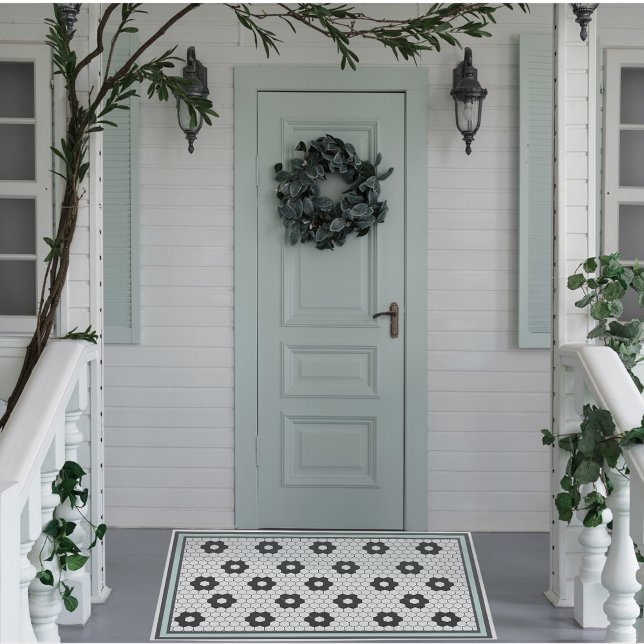 Felpudo Diseño de mosaico hexagonal menta azul bebé (Subido por el creador)