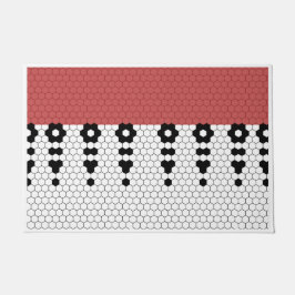 Felpudo Diseño de mosaico rojo y negro