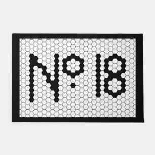 Felpudo Diseño de mosaico vintage de House Number Apartmen
