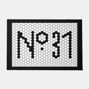 Felpudo Diseño de mosaico vintage de la casa número aparta