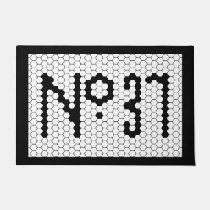 Felpudo Diseño de mosaico vintage de la casa número aparta