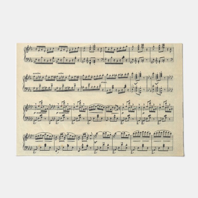 Felpudo Diseño de música de hojas (Anverso)