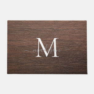 Felpudo Diseño de nombre con monograma elegante - letra fe