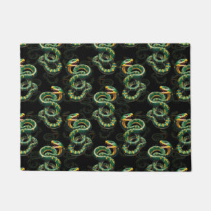 Felpudo Diseño de patrón de serpiente con fondo negro