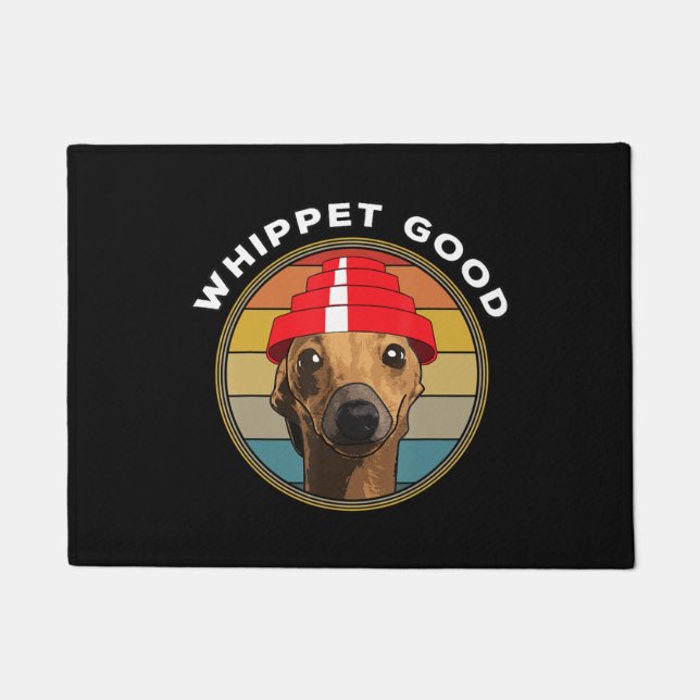 Felpudo Diseño de perros musicales divertidos de los años  (Anverso)