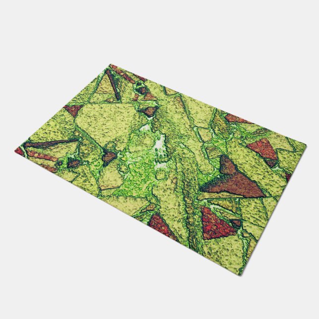 Felpudo Diseño de piedra volcánica pintada de amarillo pál (Angular)