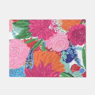 Felpudo Diseño de pintura manual con flores grandes Bonit
