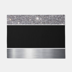 Felpudo Diseño de plata negro de la impresión del modelo