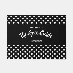 Felpudo Diseño de puntos de polka chic de Shabby personal