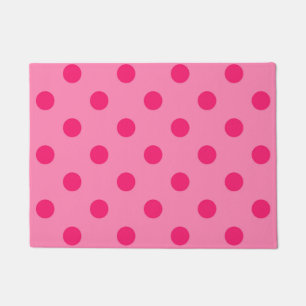 Felpudo Diseño De Puntos De Polka Rosado En Pink