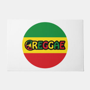 Felpudo Diseño de reggae con colores de bandera reggae