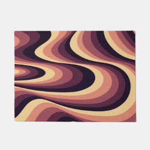 Felpudo Diseño de remolinos abstractos púrpura, rosa y bei