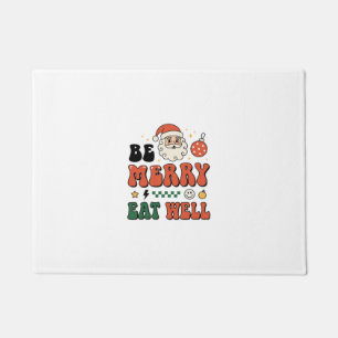 Felpudo Diseño de Santa de Navidad Alegre Come Bien