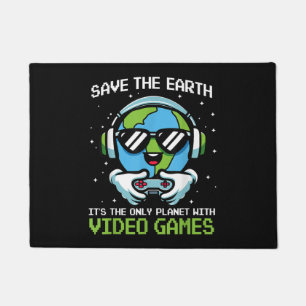 Felpudo Diseño de Save Earth Gamer - Divertido vídeo en el