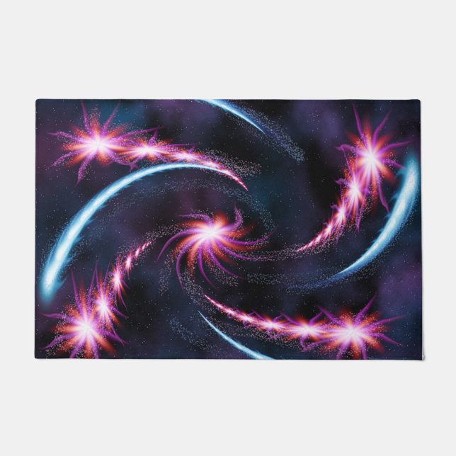 Felpudo Diseño de Swirl Galaxy Psicodélico (Anverso)