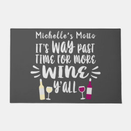 Felpudo Diseño de texto lúdico de vino rojo blanco