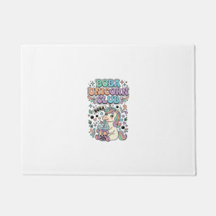 Felpudo Diseño de tipografía Kawaii del club de unicornios