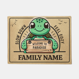 Felpudo Diseño de tortuga divertida, adaptable para famili