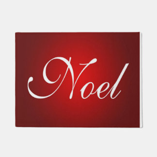 Felpudo Diseño de vacaciones Noel Red White Fancy