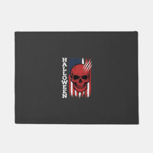 Felpudo Diseño de vector de bandera de cráneo de Halloween