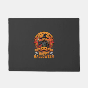 Felpudo Diseño de vector de bruja de calabaza espeluznante