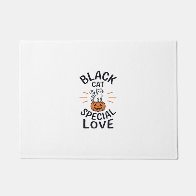 Felpudo Diseño de vector de gato de Halloween de amor espe (Anverso)