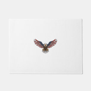 Felpudo Diseño de vector de grabado vintage de águila patr
