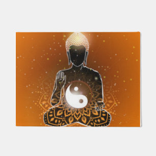 Felpudo Diseño de Ying Yang de la meditación de Buda