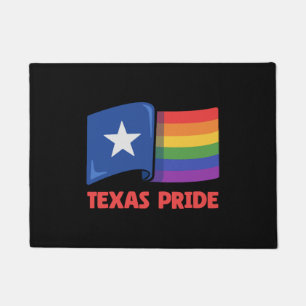 Felpudo Diseño del arcoiris de la bandera de Texas para or