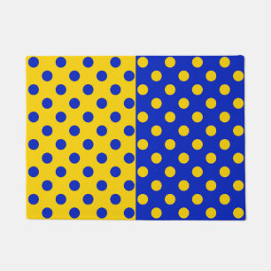 Felpudo Diseño del patrón de puntos de polka amarillo medi